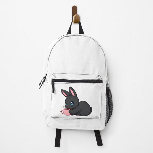 Item preview, Cute kawaii black bunny with a pink cup 10 designed and sold by ChameleonStars.