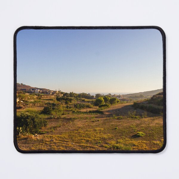 Item preview, Rural Landscape With Stone Walls and Rolling Hill Under Morning Fog and Blue Sky designed and sold by Nmallia.
