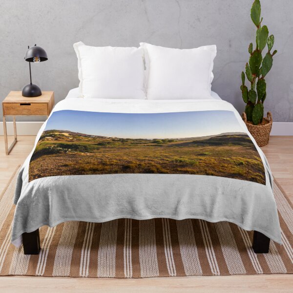 Item preview, Rural Landscape With Stone Walls and Rolling Hill Under Morning Fog and Blue Sky designed and sold by Nmallia.