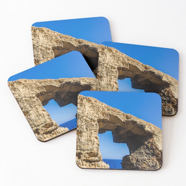 Item preview, Natural Sea Arch Framed By Rugged Limestone Cliffs Over Deep Blue Ocean designed and sold by Nmallia.