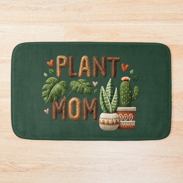 Item preview, Plant Mom Botanical Embroidered Typography designed and sold by MegaNovaArt.