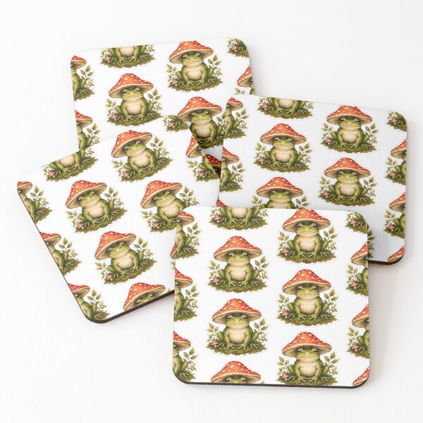 Item preview, Whimsical Frog Mushroom Cottagecore designed and sold by ProsperaStar.