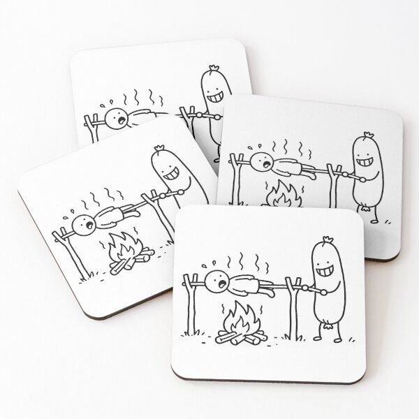 Item preview, Funny Sausage Camping BBQ Dark Humor Camper Design designed and sold by MonkiFlipp.