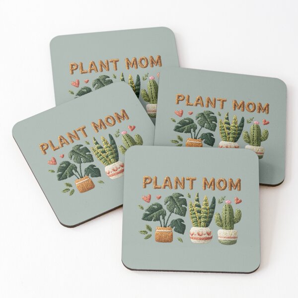 Item preview, Plant Mom Botanical Embroidered Typography designed and sold by MegaNovaArt.