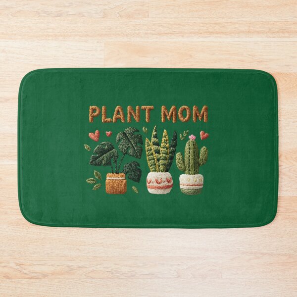 Item preview, Plant Mom Botanical Embroidered Typography designed and sold by MegaNovaArt.