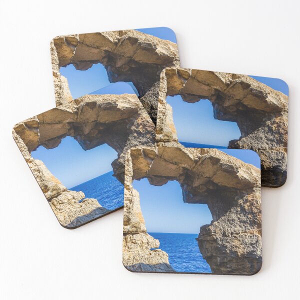 Item preview,  Natural Sea Arch Framed By Rugged Limestone Cliffs Over Deep Blue Ocean designed and sold by Nmallia.