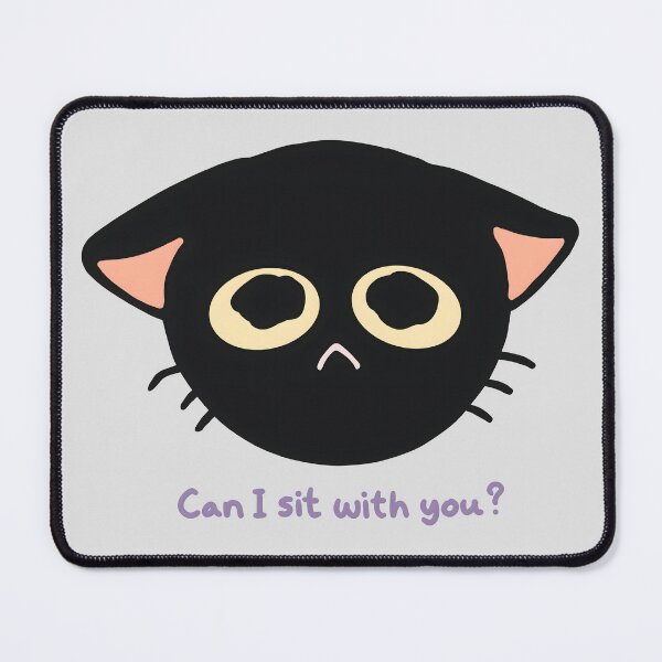 Item preview, Can I Sit With You? Black Cat Pouting designed and sold by Deep Descent.