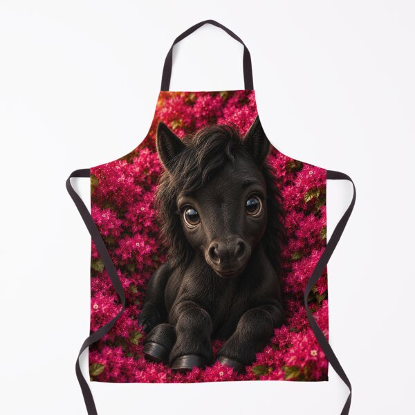 Item preview, Cute Black Baby Pony in Pink Flowers designed and sold by Rohan132.