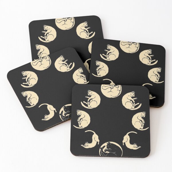 Item preview, Minimalist Sleeping Cat Cycle - Phases of the Cat Aesthetic Art designed and sold by haitrieuic96.