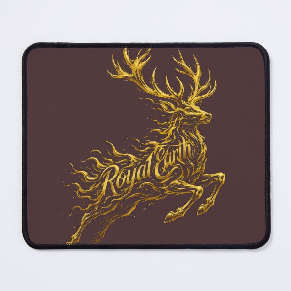 Item preview, Golden Celestial Stag Majestic Deer Floral Horns Art designed and sold by RoyalEarthstore.