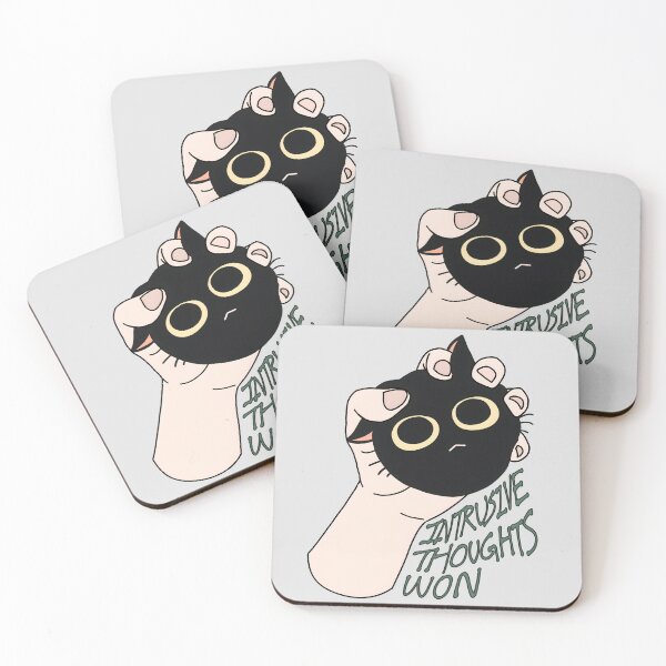 Item preview, Intrusive Thoughts Won Black Cat designed and sold by Deep Descent.