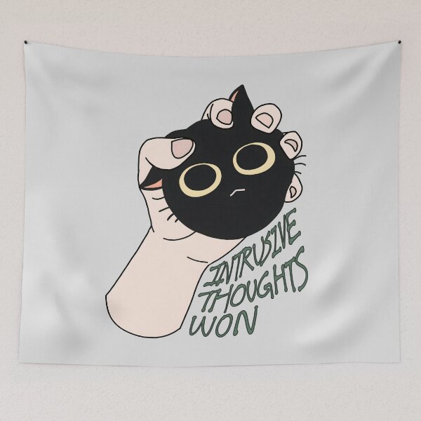 Item preview, Intrusive Thoughts Won Black Cat designed and sold by Deep Descent.