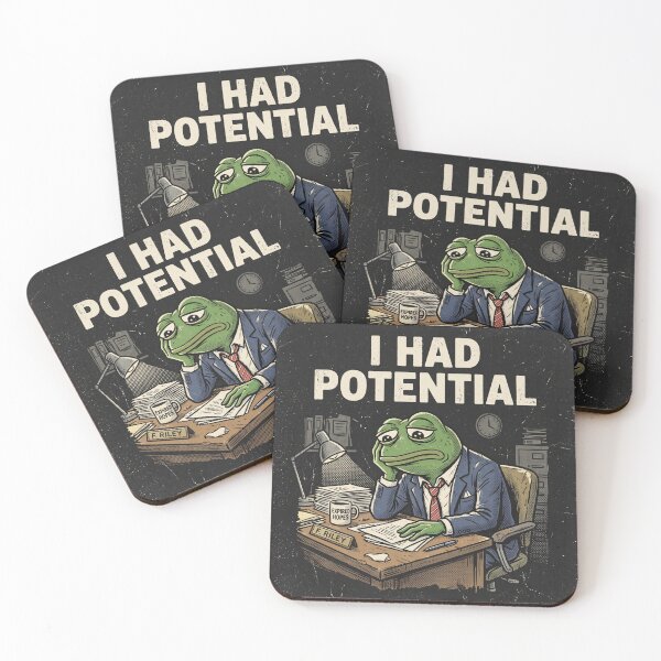 Item preview, I Had Potential Funny Frog Office Shirt | Vintage Corporate Burnout Meme Graphic designed and sold by DmaarGroup.