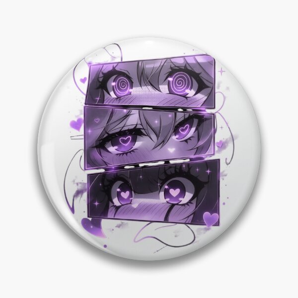 Item preview, Purple Anime Eyes Aesthetic | Kawaii Love Eyes Manga Art | Neon Heart Illustration designed and sold by Dyan4.