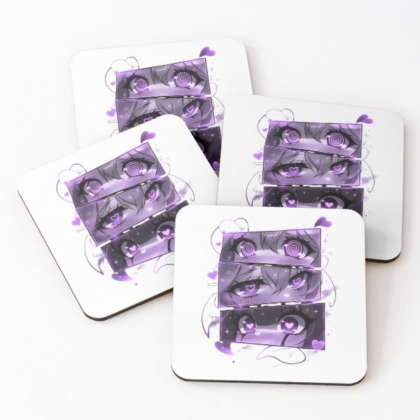 Item preview, Purple Anime Eyes Aesthetic | Kawaii Love Eyes Manga Art | Neon Heart Illustration designed and sold by Dyan4.