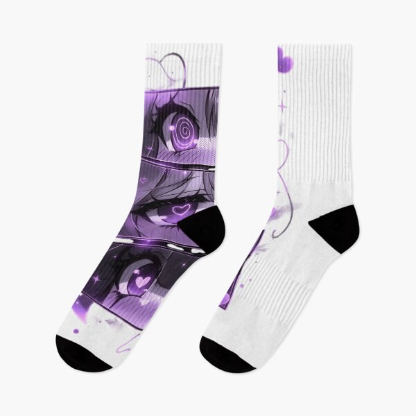 Item preview, Purple Anime Eyes Aesthetic | Kawaii Love Eyes Manga Art | Neon Heart Illustration designed and sold by Dyan4.