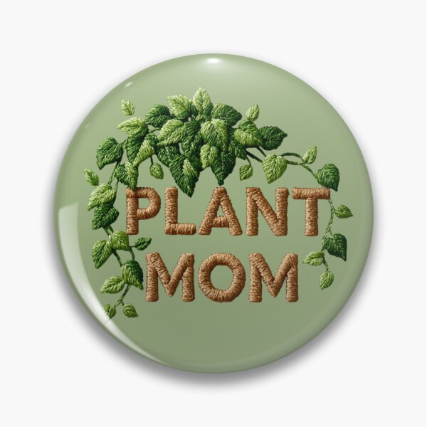Item preview, Plant Mom Leafy Embroidered Typography designed and sold by MegaNovaArt.