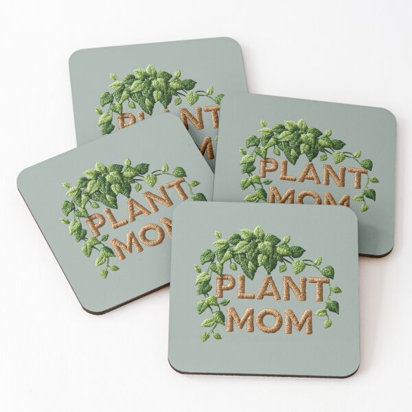 Item preview, Plant Mom Leafy Embroidered Typography designed and sold by MegaNovaArt.