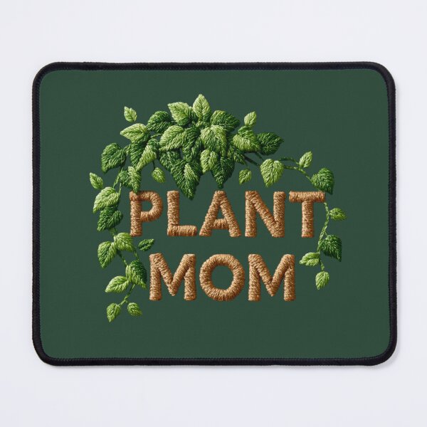 Item preview, Plant Mom Leafy Embroidered Typography designed and sold by MegaNovaArt.