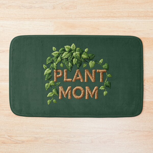 Item preview, Plant Mom Leafy Embroidered Typography designed and sold by MegaNovaArt.