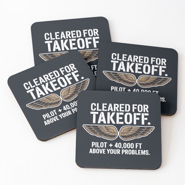 Item preview, Pilot Cleared For Takeoff Aviator Wings Quote designed and sold by Enea Kelo.