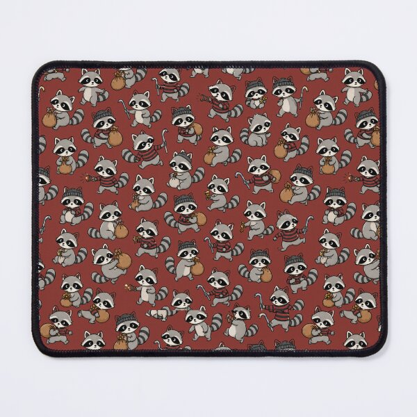 Item preview, Cute Raccoon Thief Seamless Pattern designed and sold by KrzysztofART.