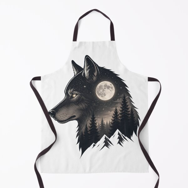 Item preview, Moonlit Wolf Meditation - Spiritual Animal Line Art designed and sold by AbderraimArt.