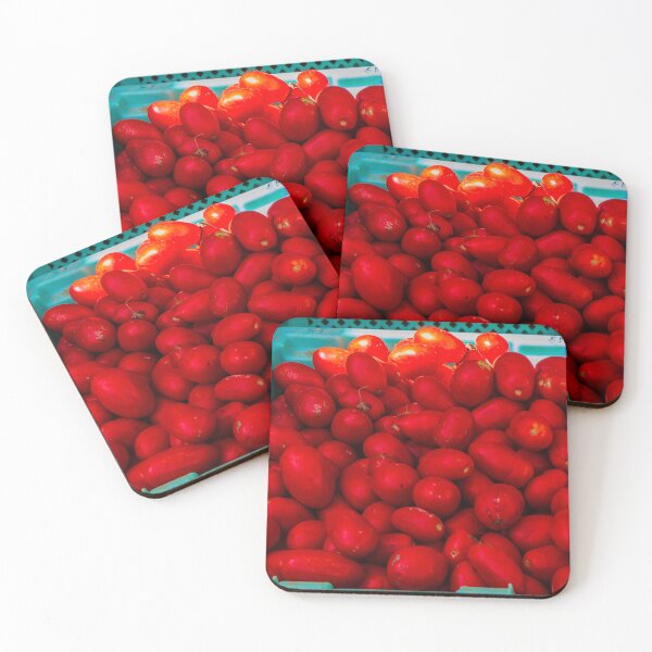 Item preview, Fresh Roma Tomatoes Piled in a Teal Crate at a Farmers Market Display designed and sold by Nmallia.