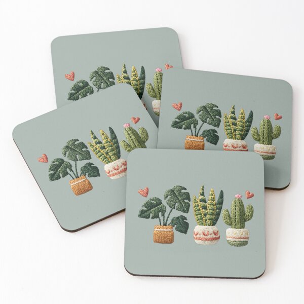 Item preview, Embroidered Houseplants Botanical Collection designed and sold by MegaNovaArt.