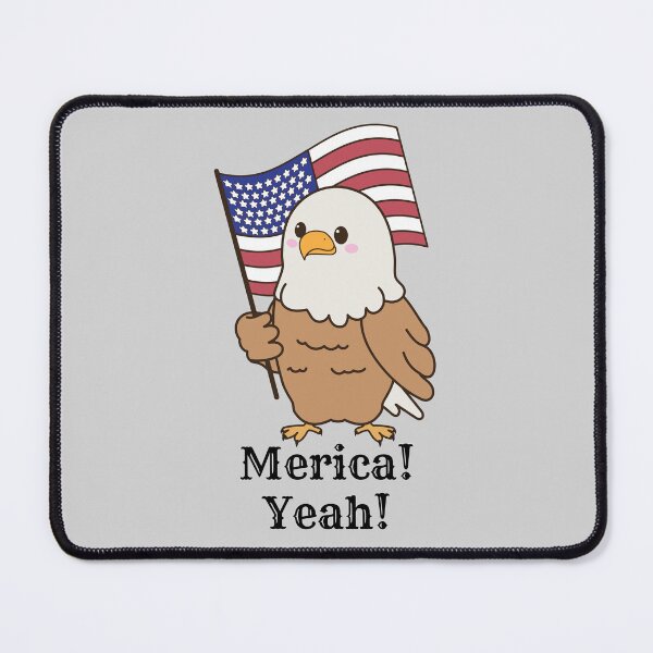 Item preview, Patriotic Eagle with Flag– American Independence Day Cartoon Bird designed and sold by BoldPowStudio.