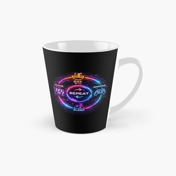 Item preview, Eat Sleep Anime Gaming Repeat Neon Cyberpunk designed and sold by FaizArtShop.