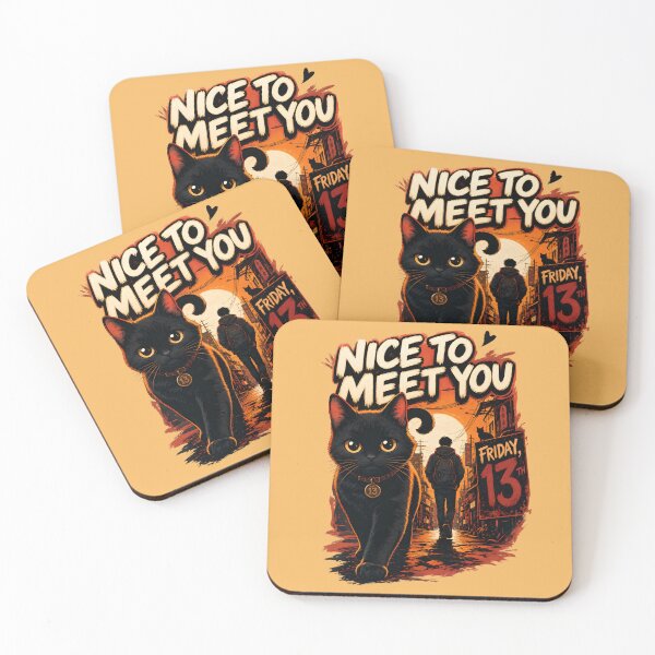 Item preview, Nice to meet you Black cat on Friday the 13th designed and sold by ParadoxParadox.