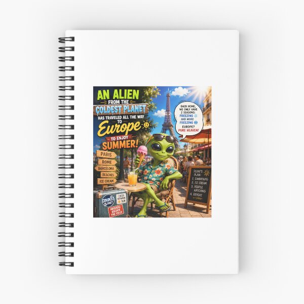 Item preview, Alien Enjoying Summer in Paris Funny Travel Design designed and sold by PrintableArt123.