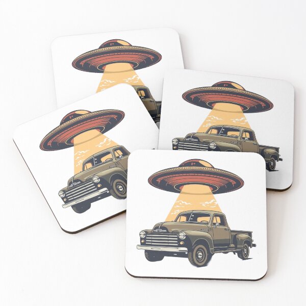 Item preview, Retro UFO Abduction from Vintage Pickup Truck designed and sold by TheDoodleDose.