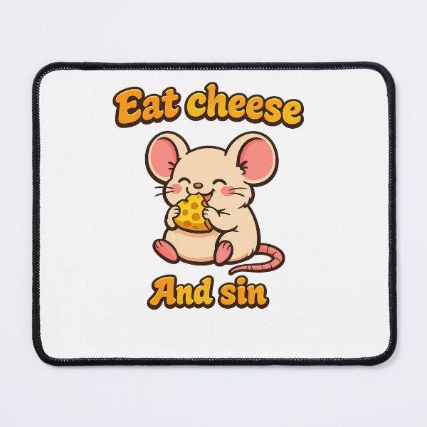 Item preview, Funny Eat Cheese And Sin Retro Mouse Meme Design designed and sold by MIROUZ2000.