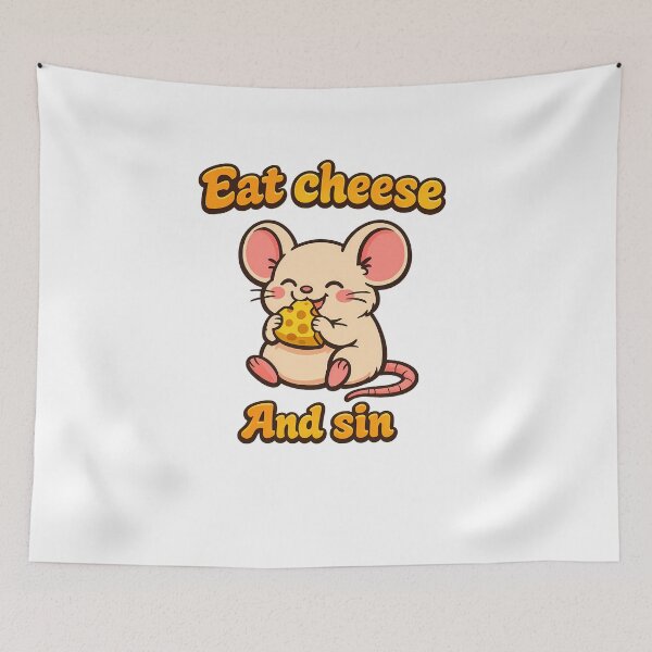Item preview, Funny Eat Cheese And Sin Retro Mouse Meme Design⁠ designed and sold by MIROUZ2000.