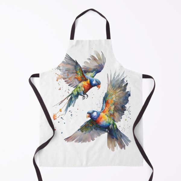 Item preview, Rainbow Lorikeets Watercolor Art | Colorful Flying Parrots Bird Illustration designed and sold by Dyan4.