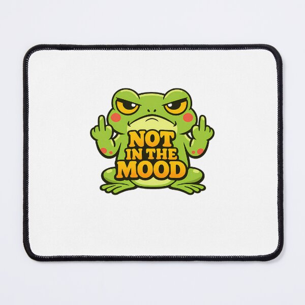 Item preview, Funny Grumpy Frog Not In The Mood Meme Sticker designed and sold by MIROUZ2000.