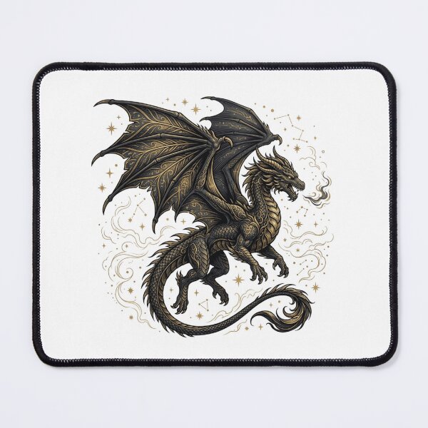 Item preview, Celestial Golden Dragon Constellation Fantasy Dark Aesthetic designed and sold by raedattia.