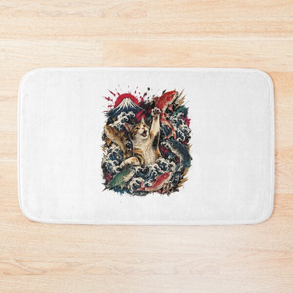 Item preview, Cat Catching Koi Fish T-Shirt  designed and sold by Aguri-tei.