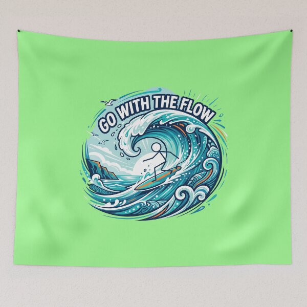 Item preview, Go With the Flow Surf Adventure Stickman designed and sold by Chroma Dreams .