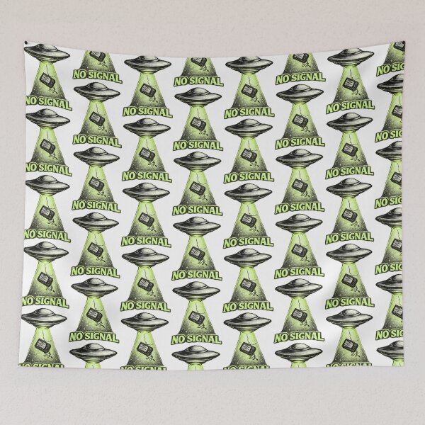 Item preview, No Signal UFO Abduction Design, Retro Alien Spaceship, Funny Sci-Fi Paranormal Graphic Tee designed and sold by Bigohobi.