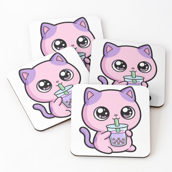 Item preview, Chibi Cat Drinking Boba Tea designed and sold by kdonefive.