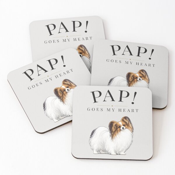 Item preview, PAP! GOES MY HEART – Elegant Papillon Dog Art | Vintage Pop Culture Inspired Design designed and sold by PapillonArtStudio.