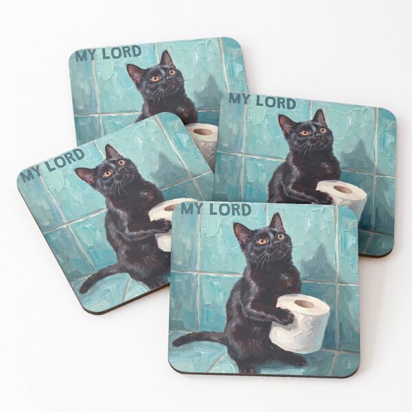 Item preview, Funny Black Cat Toilet Paper Your Butt Napkins My Lord designed and sold by FaizArtShop.