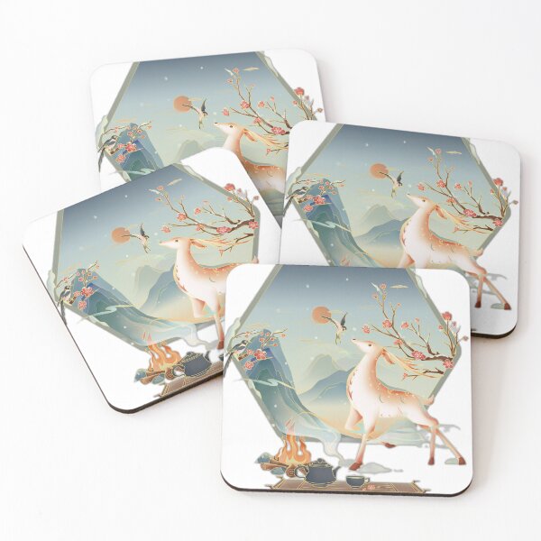 Item preview, Serene Deer in Oriental Landscape designed and sold by DailyDoodlesBySumbul.