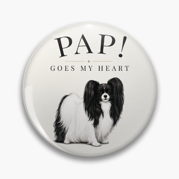 Item preview, PAP! GOES MY HEART – Elegant Papillon Dog Art | Vintage Pop Culture Inspired Design designed and sold by PapillonArtStudio.
