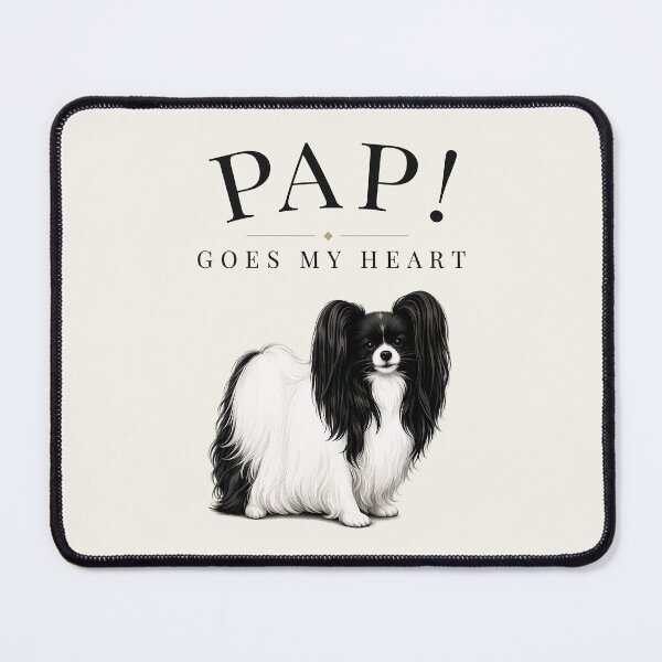 Item preview, PAP! GOES MY HEART – Elegant Papillon Dog Art | Vintage Pop Culture Inspired Design designed and sold by PapillonArtStudio.