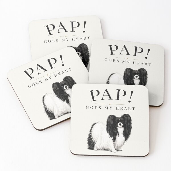 Item preview, PAP! GOES MY HEART – Elegant Papillon Dog Art | Vintage Pop Culture Inspired Design designed and sold by PapillonArtStudio.