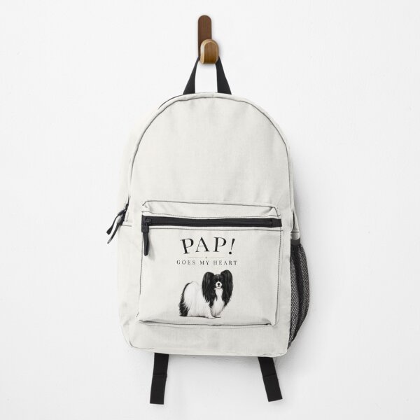 Item preview, PAP! GOES MY HEART – Elegant Papillon Dog Art | Vintage Pop Culture Inspired Design designed and sold by PapillonArtStudio.